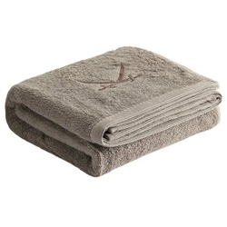 Sansibar Sylt Duschtuch Sansibar Sylt Badetuch Saunatuch Frottier-Serie „Classic“, mit hochwertiger Sansibar Säbel-Stickerei braun