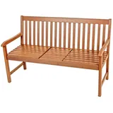 Lomadox Gartenbank HGA-120, Bank mit hochklappbarem Tisch, 2/3-Sitzer, Eukalyptusholz geölt