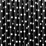 Schnooridoo Papier Strohhalm Trinkhalm Geburtstag Hochzeit Party Kindergeburtstag 20 Sorten (schwarz weiße Punkte)