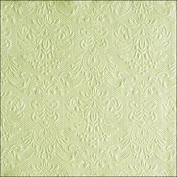 Ambiente 15 Servietten Papier 33x33cm 3-lagig - Einweg Papierservietten mit Ornamenten geprägt Hochzeit Dinner Gastronomie Party Hochzeitsservietten Hellgrün