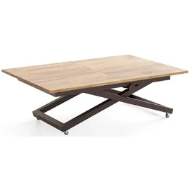 WFL GROUP Axen Braun Eiche 120-160 x 80 x 38-75 cm