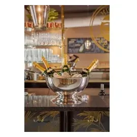 Edzard 2er Set Champagnerkühler Cara, Edelstahl hochglanzpoliert, Ø 40 cm, Höhe 21 cm