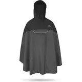 normani Regenponcho Regenponcho Cherrapunji Fahrradponcho mit Kapuze - 12000 mm Wassersäule - 3MTM-Reflektor braun|schwarz S/M