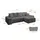 altdecor Ecksofa Cord 2-Sitzer Dunkelgrau