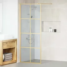vidaXL Duschwand 80 x 195 cm Gehärtetes Glas goldfarben