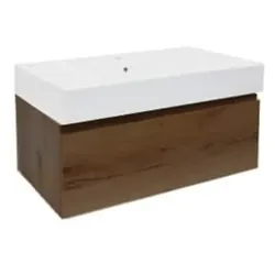 Badezimmerschrank mit Waschbecken SAT B-Way 80x30x45 cm Nussbaum matt BWAY80NUTU2