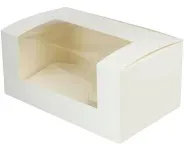 Greenbox Cupcake Boxen, PLA Sichtfenster oben/seitlich, weiß, 2er DRE03486 , 1 Karton = 4 Packungen à 50 Stück