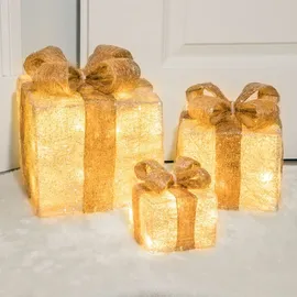 Gravidus LED 3er Set beleuchtete Geschenkbox 6H Timer