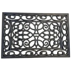 Jet-Line Fußmatte außen Relief Gummi Matte Eingang Fußmatte  GRAZANA 40x60x0,8cm Ornament