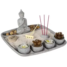 Atmosphera Créateur d'intérieur Kerzenständer Zen-Garten Keramik Grau