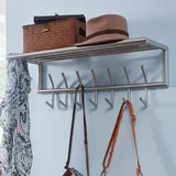 FineBuy Wandgarderobe FineBuy 74,5 cm Silber