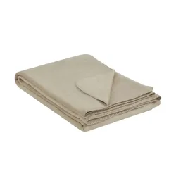 como Wohndecke  Sophia Overlock , beige , Baumwollmischgewebe , Maße (cm): B: 150