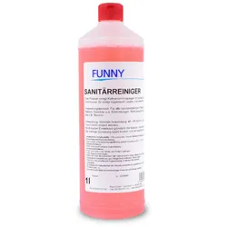 Sanitärreiniger Funny - 12 x 1L Flasche - entfernt Kalk, Seifenreste und Schmutz
