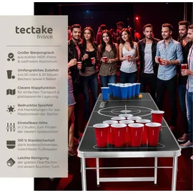 Tectake Bierpongtisch klappbar 60 cm x 240 cm x 70 cm 100 St. Schwarz