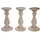 MCW Kerzenständer-Set 3er Set Holz Beige