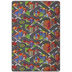 Kinderteppich "BIG CITY, Made in Belgium", bunt, B:200cm H:5mm L:300cm, Polyamid, PRIMAFLOR-IDEEN IN TEXTIL, Teppiche, Straßen-Spiel-Teppich, Straßenbreite ca. 9 cm, Kinderzimmer