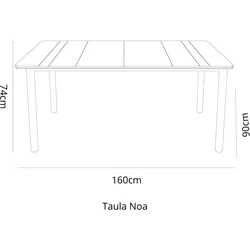 Resol garbar NOA Rechteckiger Tisch Indoor, Outdoor 160x90 Schokoladen Fuß - Schokoladen Tischplatte