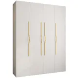 abiks möbel Drehtürenschrank COMO 190 x 245,5 x 40 cm Weiß/Gold