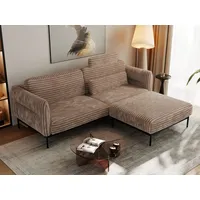 Ecksofa SALENTO L Cord Braun - Braun