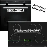 Siemens 3D-Heißluft Hydrolyse + h|tech Kochfeld 78cm Bräterzone