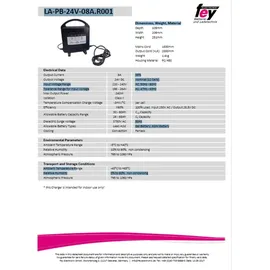 Akkuman Ladegerät mit XLR-Stecker für Bleiakkus 24 V 8 A