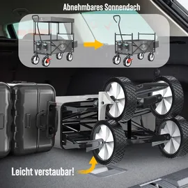 Kesser Bollerwagen faltbar mit Dach grau