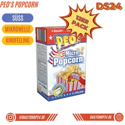 PEO'S Mikrowellenpopcorn - 12 Stück Vorteilspack / gezuckert