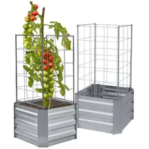 Spetebo Hochbeet Mit Rankhilfe 92 x 47 x 47 cm Silber