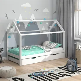 VitaliSpa Hausbett Wiki 90 x 200 cm Kiefer massiv weiß