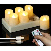 6 Wiederaufladbare Led-teelichter, Elektronische Kerzen Mit Fernbedienung, Timer, Warmweißes Licht, 4 X 4,5 Cm