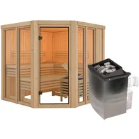 Karibu Sauna Airi Superior mit Eckeinstieg 68 mm Ohne