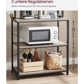VASAGLE Küchenregal, 6 Regalebenen 40 x 80 x 167 cm, greige-schwarz