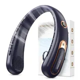 Nackenventilator, 3 Stufen Leise und Leistungsstark Bladeless Halsventilator mit LED-Anzeige, 4000mAh Akku Ventilator USB Aufladbar für 15H, Handfreier Leicht Ventilator Tragbarer für Küche, Unterwegs