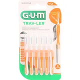 Gum TRAV-LER Interdentalbürsten 6 Stück ISO 2 orange 0,9mm, 3er Vorteilspack (3x 6 Stück)