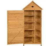 Costway Gartenschrank 0,8 x 0,45 x 1,76 m braun