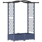 vidaXL Hochbeet mit Rankgitter und Dach 124 x 40 x 125 cm Grau