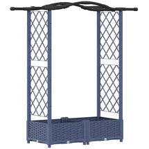 vidaXL Hochbeet mit Rankgitter und Dach 124 x 40 x 125 cm Grau