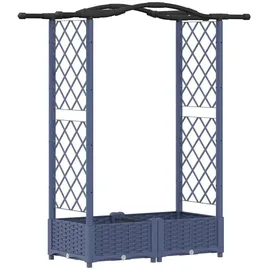 vidaXL Hochbeet mit Rankgitter und Dach 124 x 40 x 125 cm Grau