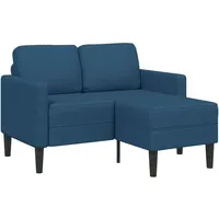 VidaXL 2-Sitzer-Sofa mit Chaiselongue L-Form Blau 125 cm Stoff