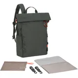 Lässig Outdoor Rolltop Backpack dunkelgrün