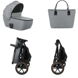 KIKKABOO Kinderwagen Thea 2 in 1 EVA-Räder verstellbarer Schiebegriff Babywanne grau