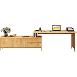 OTTO home Eckschreibtisch Luven Kiefer naturbelassen / Beige