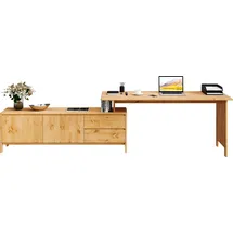 OTTO home Eckschreibtisch Luven Kiefer naturbelassen / Beige