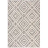 KADIMA DESIGN Teppich Rauten Geometrisch Küche Flur maschinenwaschbar Rechteckig 155x230, Rechteckig, Höhe: 4 mm, Grau-Beige, 100% Mischfasern, Kurzflor, Flordichte 1 900 g/m2 beige|grau 155 cm x 230 cm x 4 mm