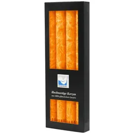 Kerzenfarm Hahn Stearin Stabkerze Set 4 Stück orange
