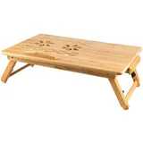 Laptoptisch Notebooktisch Betttisch Lapdesks für Lesen oder Frühstücks und Zeichentisch Laptops höhenverstellbar Faltbare(66 * 35 * 30cm-Holzfarbe)