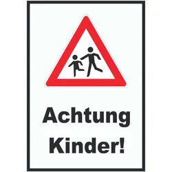 Achtung Kinder Schild Vorsicht Kinder A2 (420x594mm)