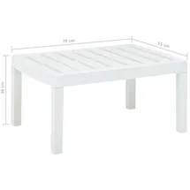 vidaXL Gartentisch 78 x 55,5 x 38 cm Weiß
