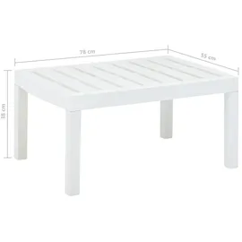 vidaXL Gartentisch 78 x 55,5 x 38 cm Weiß