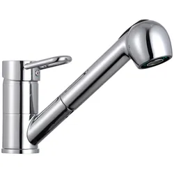 Spültischarmatur "BIRTE", silber (silberfarben), EYCKHAUS KITCHEN & COOKING, Armaturen, ausziehbare Geschirrbrause, geräuscharmer Markensprudler, pflegeleicht